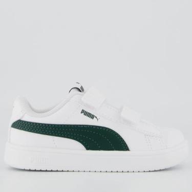 Imagem de Tênis Puma Rickie Classic V Infantil Branco e Verde, 24