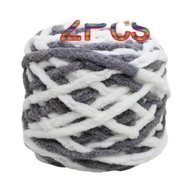 Imagem de Fio De Poliéster Macio E Grosso (2 Peças) Para Tricô Manual, Crochê, C