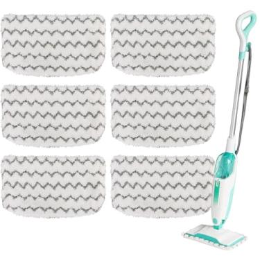 Imagem de Tidy Monster Pacote com 6 almofadas de microfibra para esfregão a vapor para Shark Steam Mop S1000, S1000A, S1000C, S1000WM e S1001C, protetores de limpeza de sujeira