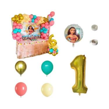 Imagem de Decorações De Festa De Aniversário Moana 125pcs Kit De Arco De Balões 