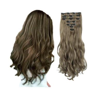 Imagem de Extensões De Cabelo Sintético Cacheado Longo De 22 Polegadas Com Clipe