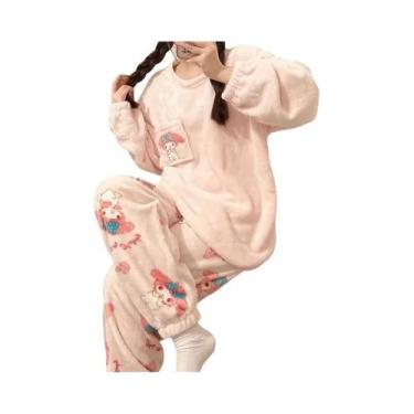 Imagem de Conjunto De Pijamas De Veludo Hello Kitty Kuromi My Melody Pochacco Pa