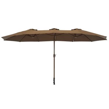 Imagem de Ombrellone Retangular Oversize 4,50m X 2,65m Marrom Bel Alumínio Central Manivela Fps 60 Quiosque