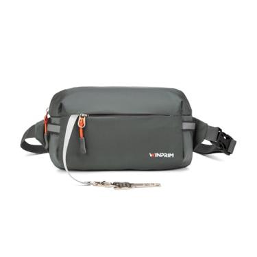 Imagem de WINPRIM Pochete para homens e mulheres bolsa de quadril leve de 2L com bloqueio de RFID, anti-roubo, ajustável, resistente à água, bolsa de cinto para viagens, corrida, compras, caminhadas, ciclismo