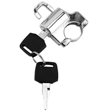 Imagem de Cadeado de Segurança para Capacete de Motocicleta Com 2 Chaves, Resistente às Intempéries, Adequado Apenas para Guidão de 22 Mm (Banhado)