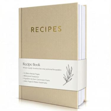Imagem de Livro de receitas em branco Zicoto, com capa à prova d'água - o caderno de receitas perfeito para escrever em suas próprias receitas - lindo livro de receitas em branco para organizar suas receitas