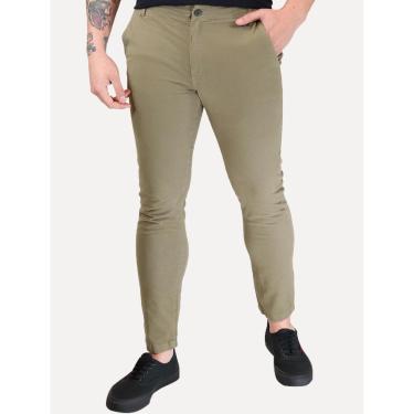 Imagem de Calça Aramis Masculina Chino Sarja Classica Button Verde Militar-Masculino