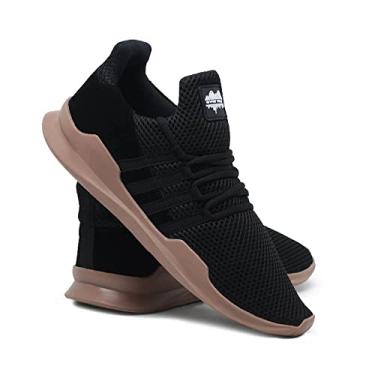 Imagem de Tenis Caminhada Corrida Leve Macio Confortável Academia Fitness - Preto+bege - 34