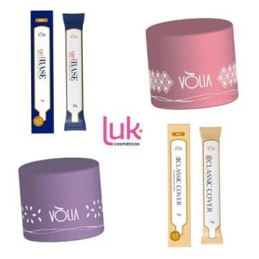 Imagem de Kit Refil Gel Base + Gel Volia Classic Cover + 2 Potes Volia - Vòlia