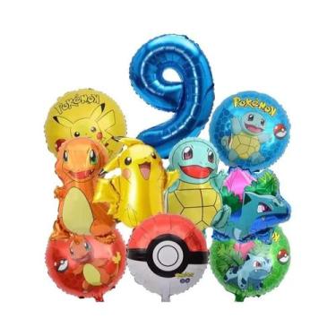 Imagem de Conjunto De Balões Pokémon Azul De 32 Polegadas Pikachu Balão Pokémon 