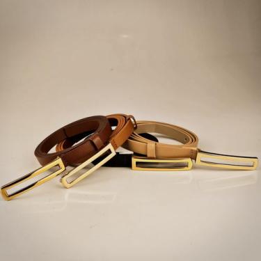 Imagem de Cinto Feminino em Couro Legítimo com Fivela Metálica Cor:RosaTamanho:P