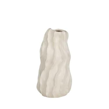 Imagem de Arranjo de vaso de cerâmica retrô branco moderno para sala de estar, arranjos de flores hidropônicas, peças centrais de decoração