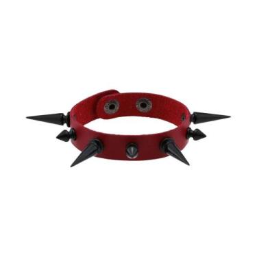 Imagem de Pulseira Unissex De Couro PU Estilo Punk Rock Hip Hop Com Caveira, Cor