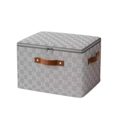 Imagem de Caixa Organizadora de Roupas com Zíper Dobrável – Grande Capacidade para Colchas, Cobertores e Brinquedos(G 49CM*37CM*31CM)