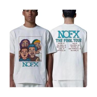 Imagem de Camiseta De Algodão Gráfica Unissex Da Banda De Rock NOFX Para Homens 