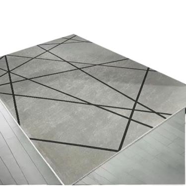 Imagem de Tapete Super Luxuoso para Sala e Quarto, Antiderrapante, 1,00x1,40m, Veludo Macio e Elegante (Belga 39 cinza (P))