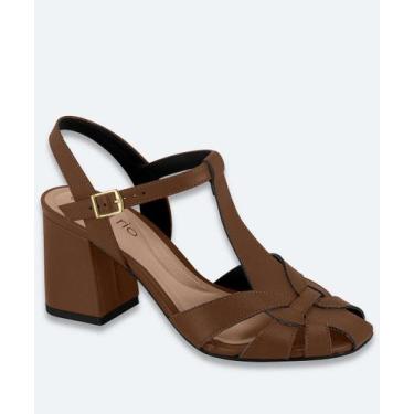 Imagem de Sandália Salto Grosso Feminina Beira Rio Marrom-41100, Marrom, 36