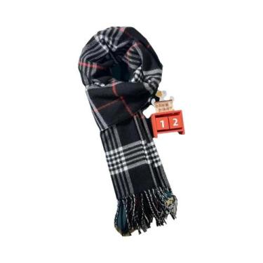 Imagem de Cachecol Feminino De Caxemira Quente Xadrez Pashmina Luxuoso Design De