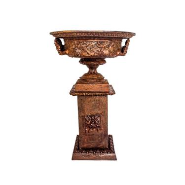 Imagem de Floreira Com Base Flores Jardim Decorar Ferro Fundido