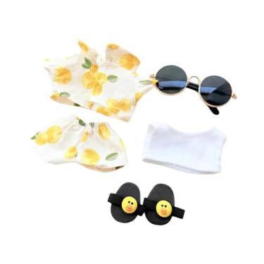 Imagem de Conjunto De Roupa De Praia Para Boneca Labubu Mini De 17cm, Cadeira De