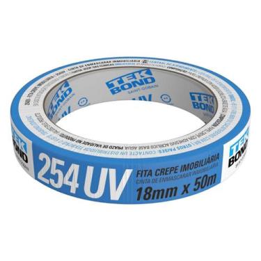 Imagem de Fita Crepe Pintura Imobiliária Tekbond 254 18mm x 50m Azul