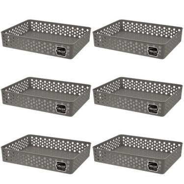 Imagem de Kit 6 Cesto Organizador Rattan Multiuso Armário Gaveta Lavanderia G (3