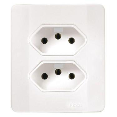 Imagem de Tomada Dupla 2p+t C/caixa Sobrepor Branca 20a 60515 - Pezzi