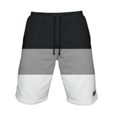 Imagem de Bermuda Moletom Masculina com 3 Bolsos Fenda Lateral Short Básico Casual Treino-Masculino