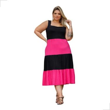 Imagem de Vestido Longo Sofia Soltinho Alças Largas Verão  Plus Size - Rosana Fa