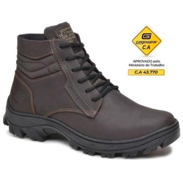 Imagem de Bota Segurança EPI CA Gogowear Couro ref Safe C.A 43.770, Café, 34