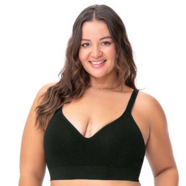 Imagem de Sutiã Comfort Plus com Bojo Jacquard sem Costura Preto - Zee Rucci, 50