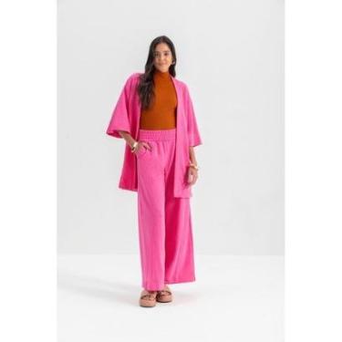 Imagem de Kimono Feminino Em Malha Essendi Pink-Feminino