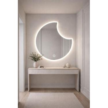 Imagem de Espelho redondo com led e botão touch led 3cores - JOIA VIDROS ESPELHO