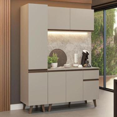 Imagem de Armário De Cozinha Compacta 160 Cm Crema Nice Madesa 01 Crema