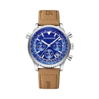 Imagem de Relógio De Pulso Masculino Com Pulseira De Couro, Relógio De Quartzo, 