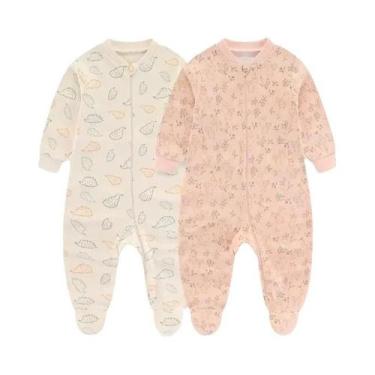 Imagem de Macacão De Manga Longa Com Zíper Para Bebês Meninos E Meninas De 0 a 1