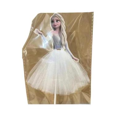 Imagem de Toppers De Bolo Da Princesa Da Disney Com Glitter Rosa Para Chá De Beb