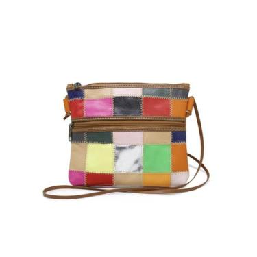 Imagem de Bolsa Feminina a Tiracolo de Retalhos Patchwork - Relicário, Colorido