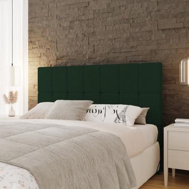 Imagem de Cabeceira Queen 162cm Bouclé Estofada Design Moderno para Quarto Linea Verde