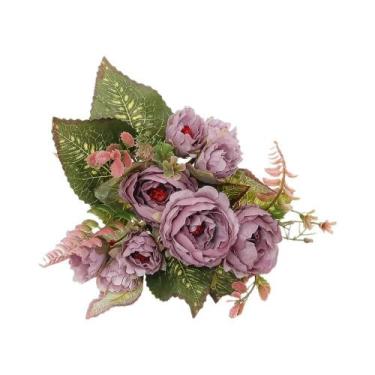 Imagem de Arco De Rosas De Seda Com 9 Cabeças, Flor Artificial Para Decoração De