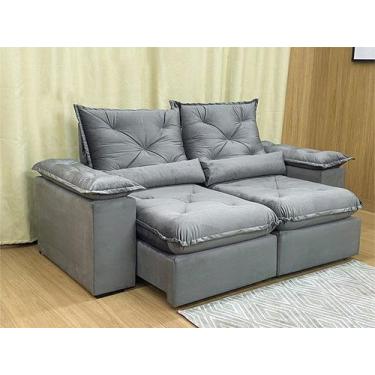 Imagem de Sofá Retrátil Reclinável 2,30 m Cinza 502 Zuqui Plus - MASTER