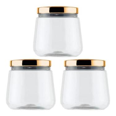 Imagem de Kit 3 Potes Plástico Tampa Rose 1,2l Bolachas Biscoito - - Bandeirante