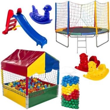 Imagem de Parque de Diversões em Casa: Cama Elástica 2,44m + Piscina de Bolinha 