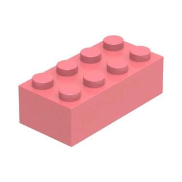 Imagem de 100g 40 Peças Blocos De Montar 2x4 De 8 Furos Wange 3001 Coloridos DIY