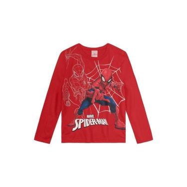 Imagem de Camiseta infantil menino Homem-Aranha Brandili Vermelho-Masculino