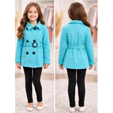 Imagem de Jaqueta infantil moletom em flanela - Genêrica, Azul, Celeste, 8