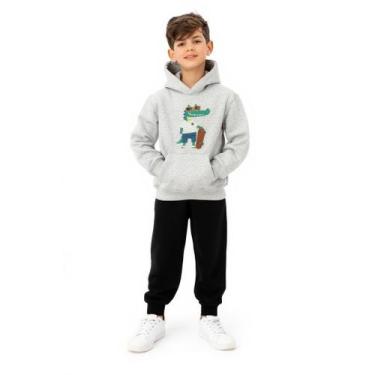 Imagem de Conjunto Casual Moletom Jacaré Skate Capuz Calça Outfit Moletom Jacaré
