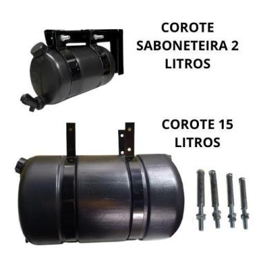 Imagem de Kit corote 15 litros reforçado + corote saboneteira 2 litros carreta c