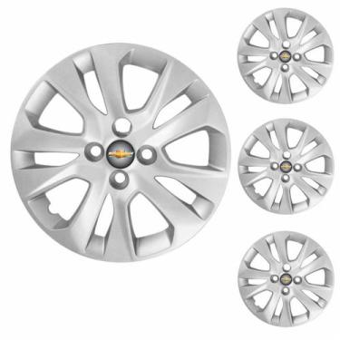 Imagem de Jogo Calota Aro 15 Onix Prisma 2020 Chevrolet GM + Emblema Resinado - 