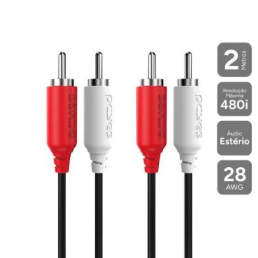 Imagem de Cabo 2 Rca M Para 2 Rca M - 2 Mts - P2r-2 - PCYES